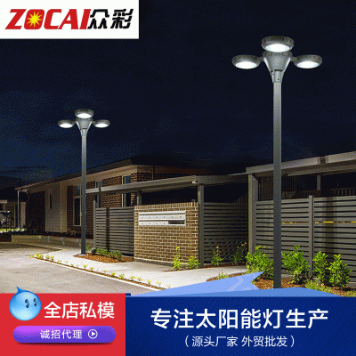 厂家直销太阳能路灯led四叶草3米庭院灯小区花园新款户外照明灯图2