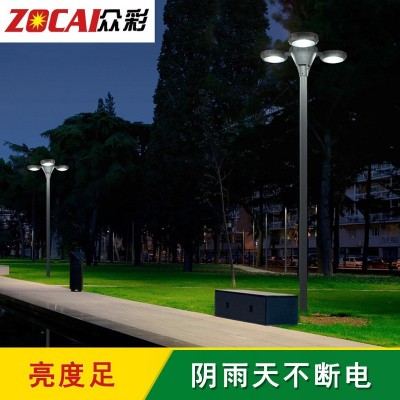厂家直销太阳能路灯led四叶草3米庭院灯小区花园新款户外照明灯图3
