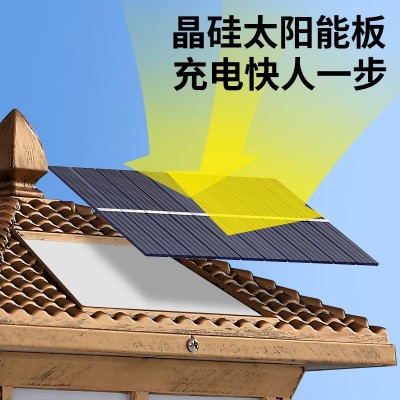 太阳能柱头灯户外中式庭院景观灯围墙花园别墅大门家用过道门柱灯图2