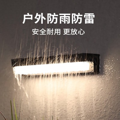 户外壁灯太阳能灯防水庭院灯别墅免布线方形人体感应室外阳 台墙灯图4
