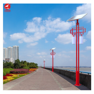 市电互补太阳能路灯圆形景区公园小区户外led庭院灯红色景观灯图3