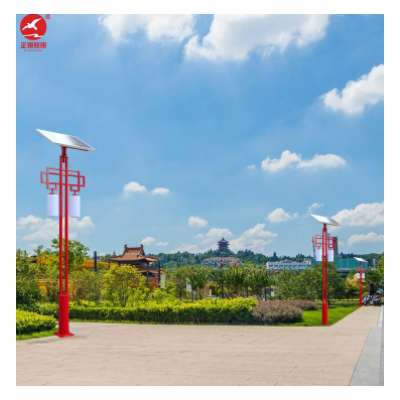市电互补太阳能路灯圆形景区公园小区户外led庭院灯红色景观灯图4