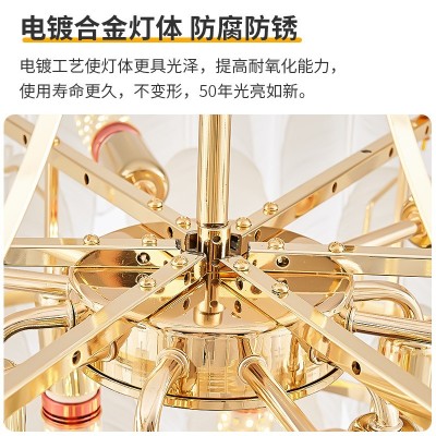 轻奢水晶吊灯家用客厅灯法式羽毛吊灯别墅酒店大堂餐厅灯具批发图4