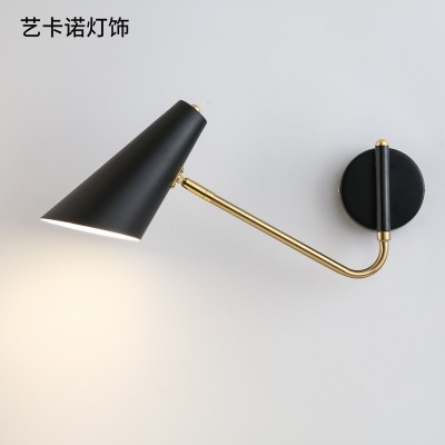北欧旋转床头壁灯明装简约现代创意卧室灯摇摆客厅自带开关阅读灯图2