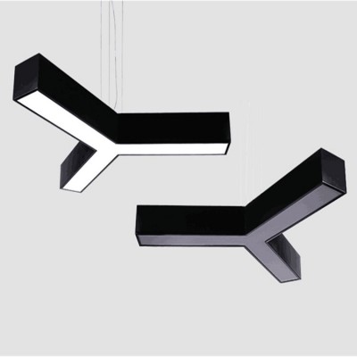 Y字形LED办公灯 简约现代铅材办公照明 创意个性人字形健身房吊灯图5