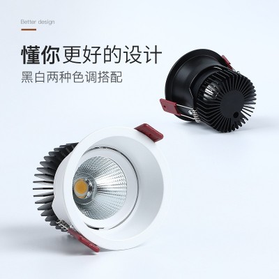 洗墙射灯led 家用无主7W75窄边酒店天花嵌入式三色变光防眩图2