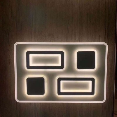 新款长方铁艺亚克力异形三色变光内外发光45*63 适合客厅餐厅卧室图4