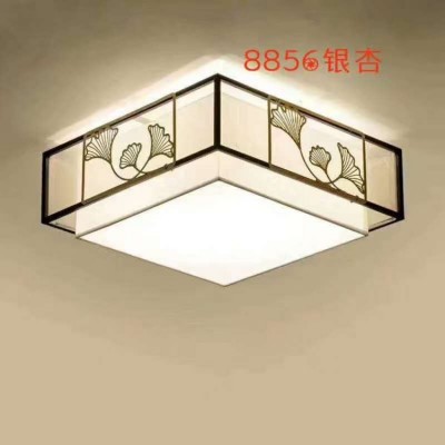 20新款新中式银杏Te价ledE27灯口长方形客厅餐厅方形卧室灯吸顶灯图2