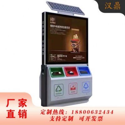 汉鼎广告 太阳能滚动广告灯箱 户外环卫果皮回收箱垃圾箱广告牌图4