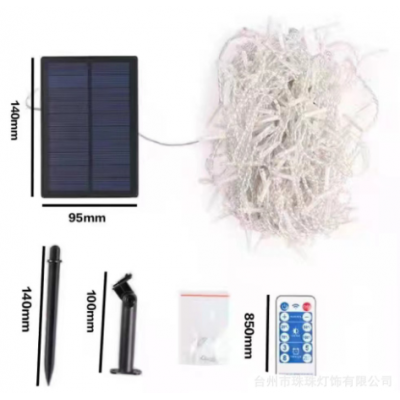 跨境LED太阳能冰条灯窗帘灯瀑布灯串户外亮化工程灯满天星装饰灯图5