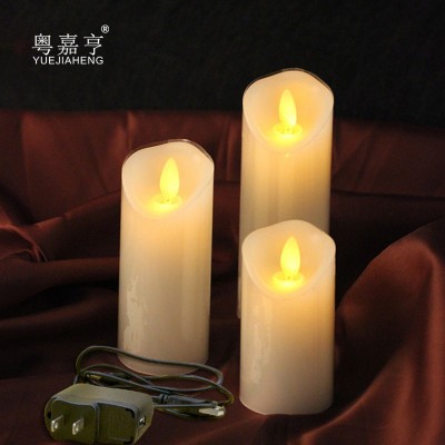 5.3cmUSB充电斜口摇摆LED电子蜡烛 婚庆生日仿真酒吧石蜡蜡烛灯图2