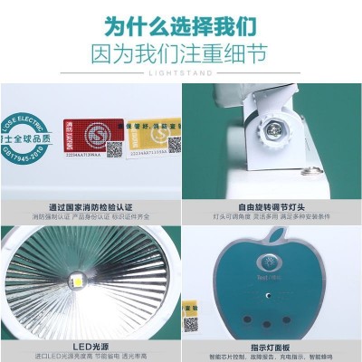 劳士自电自控220V双头消防应急灯 壁挂式双头应急高亮消防照明灯图2