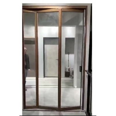 极简自由折叠门可手动可电动商用家用办公极玻璃玻璃折叠门内外开