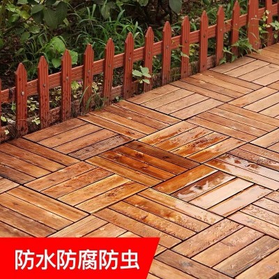 防腐木户外露台阳台阳光房浴室花园庭院防滑防水防晒实木拼接地板图2