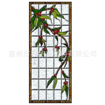 厂家直供彩色镶嵌玻璃门窗装饰玻璃时尚工艺彩色镶嵌玻璃窗户图2