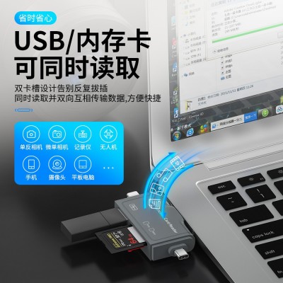 七合一读卡器 适用于苹果type-c安卓手机电脑 OTG3.0多功能读卡器图3