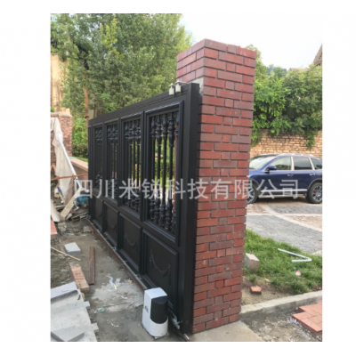 成都平移铝艺大门，电动铝合金大门，车牌 蓝牙识别开门厂家安装图4