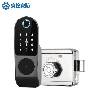 老式铁门指纹密码锁电控出租房防盗门遥控远程开锁铁门牛头锁图5