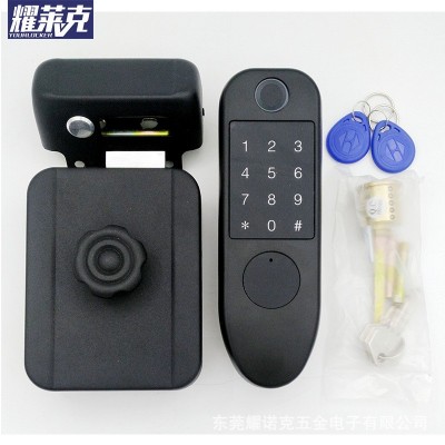 耀诺克销售免布线一体化指纹锁牛头锁多种开锁方式门禁智能锁套装图3