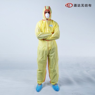 SF透气膜有帽无脚连体防护服图3