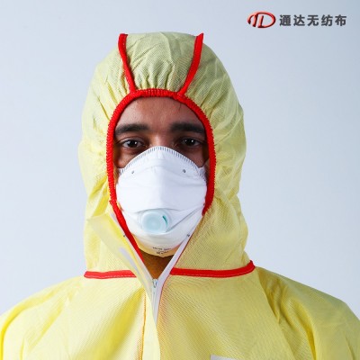 SF透气膜有帽无脚连体防护服图2
