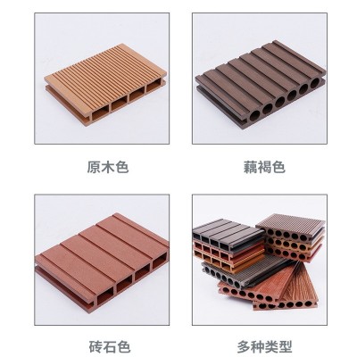 pe木塑地板14025圆孔室外花园木质地板隔热阳台木塑地板庭院叠墙图2