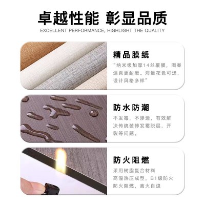 碳晶板竹木炭纤维集成墙板无缝护墙板免漆木饰面板金属镜面装饰板图3