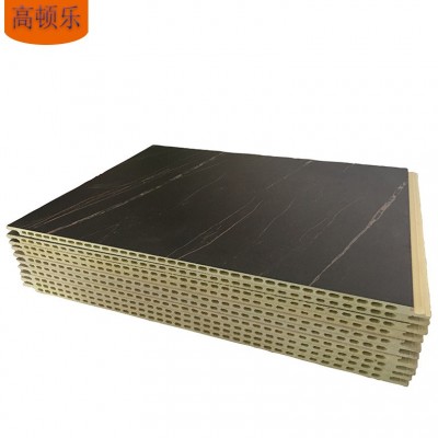 竹木纤维集成墙板批发 厂家让利背景墙PUR热覆膜卡扣新款装饰墙板图5