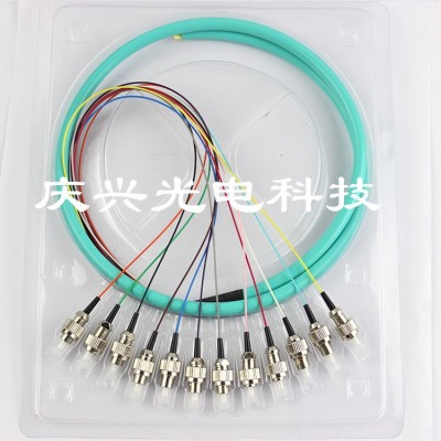 庆兴 FC12芯万兆OM3多模束装尾纤 电信级品质图5