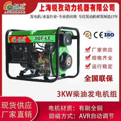 上海锐孜 3GF-LE 3KW 单相 220V 手电一体 柴油发电机组图1
