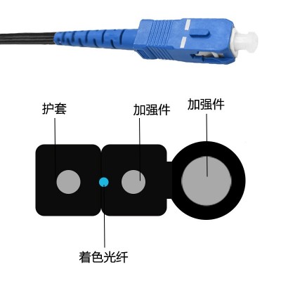 室外皮线跳线皮线光纤成品线室外1芯3钢丝预制SC-SC皮线图3