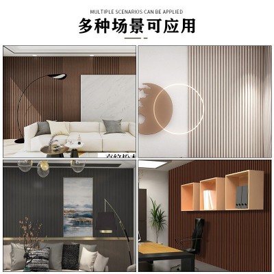 生态木护墙板电视背景墙装饰高槽长城板网红造型格栅竹木纤维格栅图4