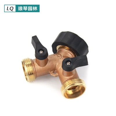 厂家供应园林球阀 美式花园双通球阀 园林全铜球阀接头Y型2路两通图4