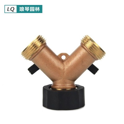 厂家供应园林球阀 美式花园双通球阀 园林全铜球阀接头Y型2路两通图3