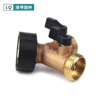 厂家供应园林球阀 美式花园双通球阀 园林全铜球阀接头Y型2路两通图5