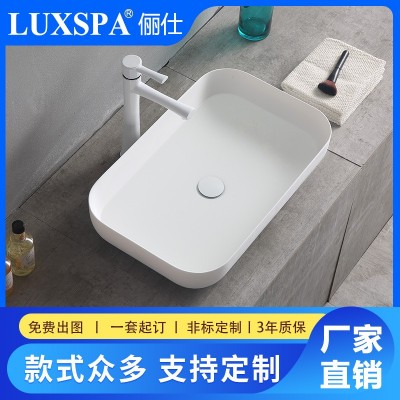台上盆家用洗手盆单盆人造石台盆现代简约卫生间洗漱台洗脸盆图3