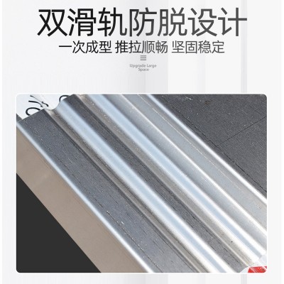 不锈钢工作台 商用酒店厨房双层桌子打荷台案板操作台 简易工作台图3