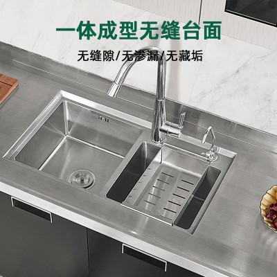 现代简约304不锈钢厨房橱柜整体设计防潮无甲醛一体成型厨房壁橱图4