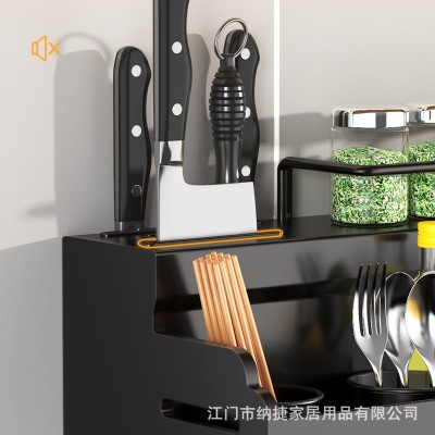 厨房置物架免打孔壁挂式家用调味料用品大全刀架挂架多功能收纳架图4