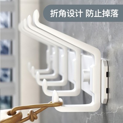 免打孔挂衣钩卫生间毛巾壁挂粘钩固定门后浴室衣服帽子排挂钩架图2
