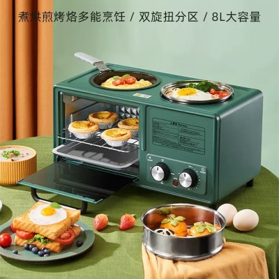 网红懒人早餐机家用迷你多功能四合一全自动小型烤箱多士炉轻食机  1台图3