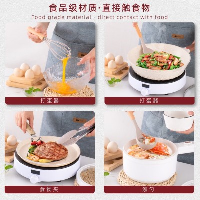 木柄硅胶厨具12件套收纳桶装不粘锅厨房工具烹饪铲勺套装图4