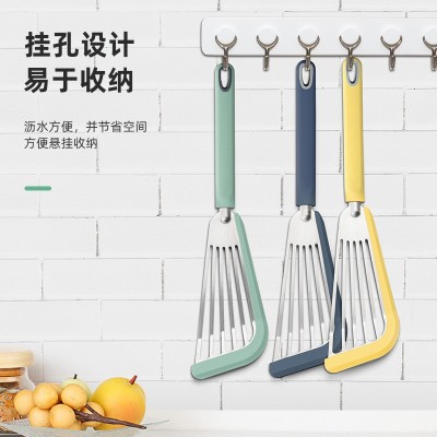 厂家定制硅胶煎鱼铲耐高温锅铲漏铲不锈钢牛扒炒菜铲子厨房用品图5