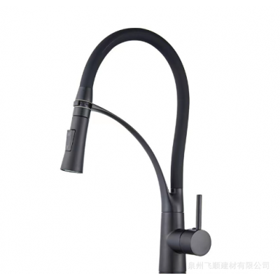 欧式硅胶管厨房水龙头万向厨房水槽全铜水龙头彩色硅胶管水龙头图2