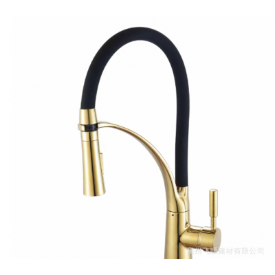 欧式硅胶管厨房水龙头万向厨房水槽全铜水龙头彩色硅胶管水龙头图3