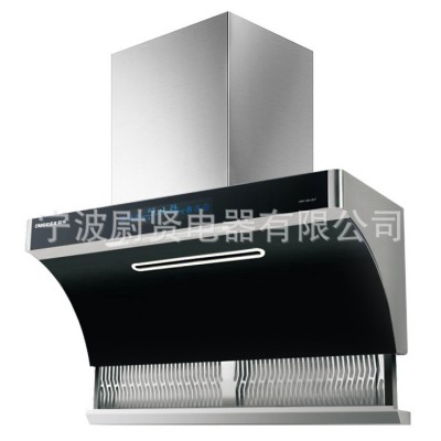 欧策自动升降烟机顶侧双吸家用体感开关智能清洗弧形大吸力油烟机图5