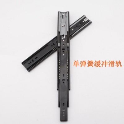 厂家直供橱柜三节抽屉滑轨轨道加厚缓冲静音导轨阻尼三节钢珠轨图4