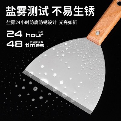 日式加厚不锈钢油灰刀可敲击开刃铲刀榉木手柄刮刀清洁刀腻 子刀图4