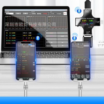炬为 彩屏测试仪USB电压电流表Type-C PD测试仪 功率计蓝牙通 信版图4