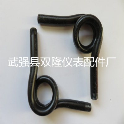 厂家直供应压力表缓冲管黑直角90度角式表弯外丝DN15 4分 支持定图3